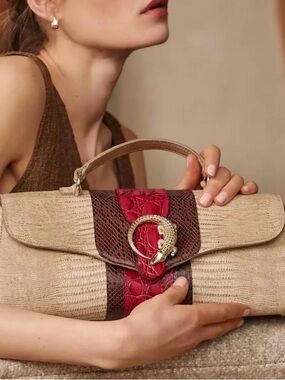 Brahmin Dayan multi west lake Croc-Texture Top-Handle Satchel